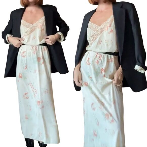 Henson Kickernick Dresses & Skirts - Henson Kickernick Floral Cream Yellow Lace Trim Nightgown Size 34 / S